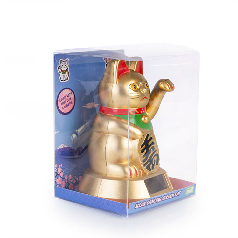 Lucky Cat Solar Dancing Golden Kitty Desk Car Dashboard Decoration Figure