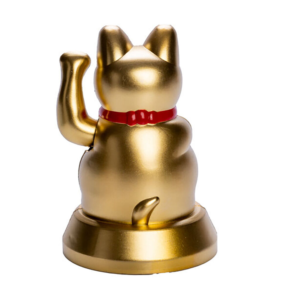 Lucky Cat Solar Dancing Golden Kitty Desk Car Dashboard Decoration Figure