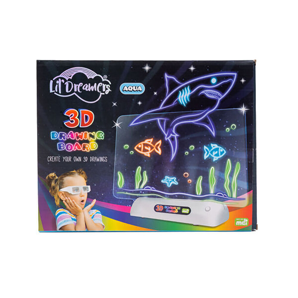 2PK Lil Dreamers Illuminate 3D Draw Board Art Set - Aqua 6y+