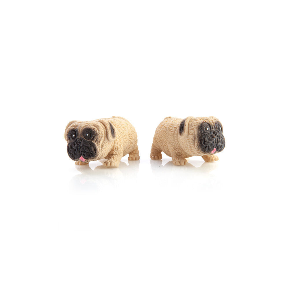 6PK Pullie Pal Super Stretchy Sandy Textured Childrens Toy 6.5x8x5cm Pug