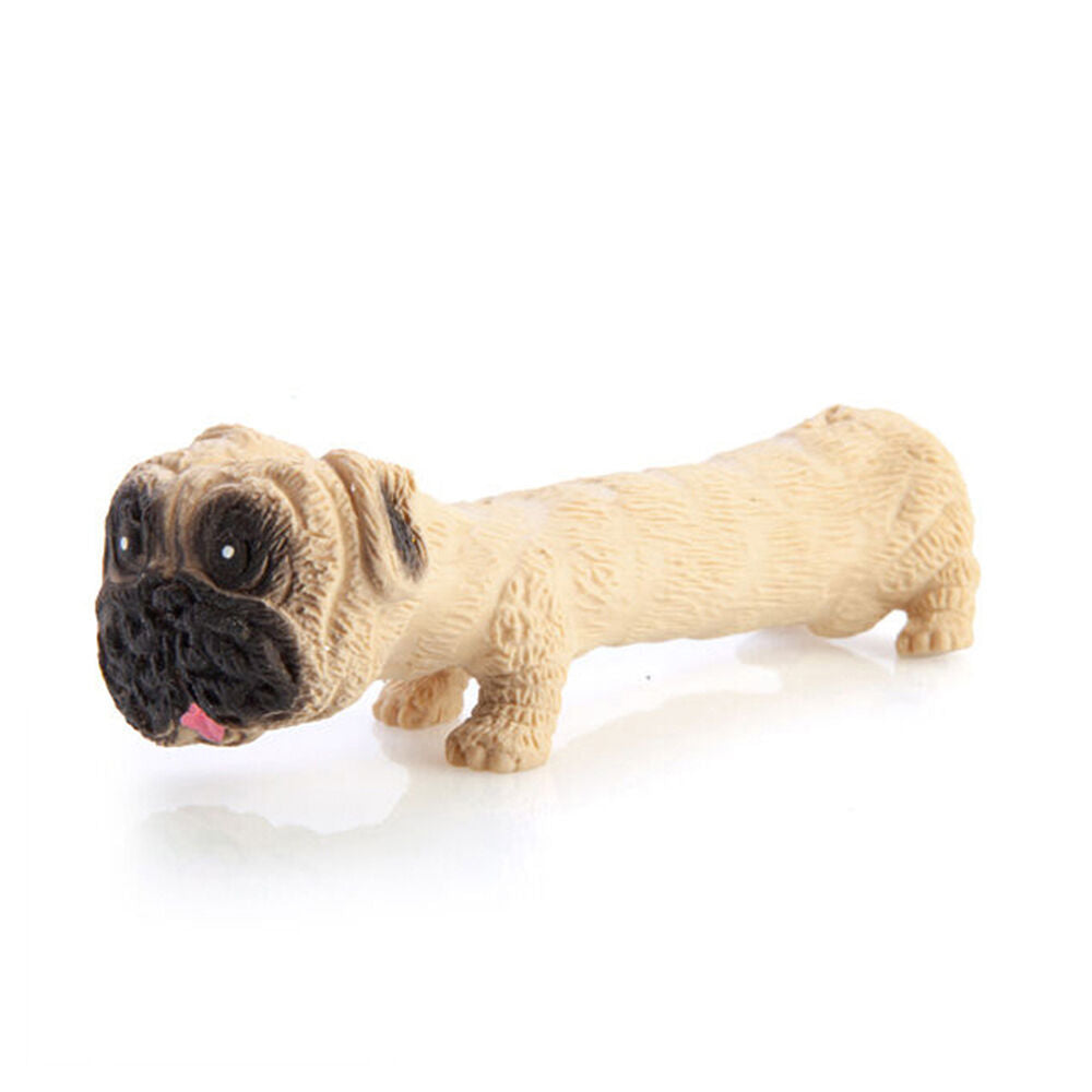 6PK Pullie Pal Super Stretchy Sandy Textured Childrens Toy 6.5x8x5cm Pug
