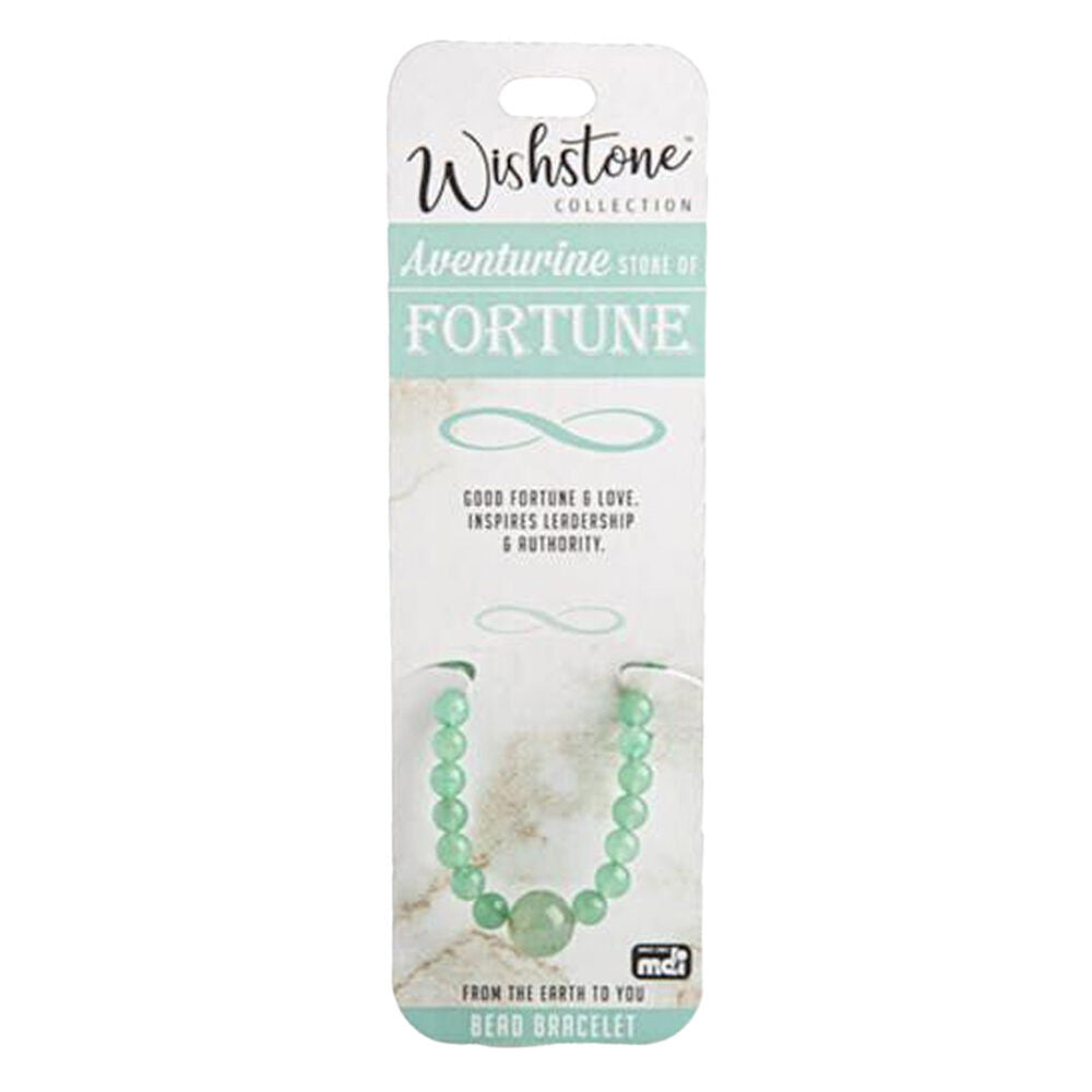 3PK Wishstone Collection Aventurine Stone of Fortune Bead Bracelet - Green