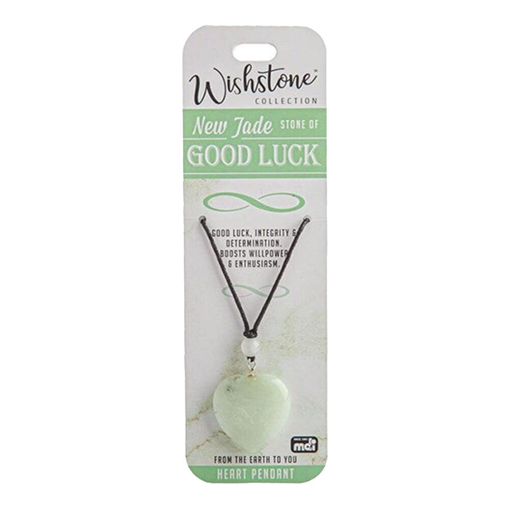 2PK Wishtone Collection New Jade Goodluck Heart Pendant 3x19cm - Green