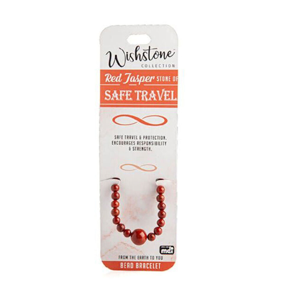 2PK Wishstone Red Jasper Stone Beaded Bracelet Women's Jewellery 4x6x1cm