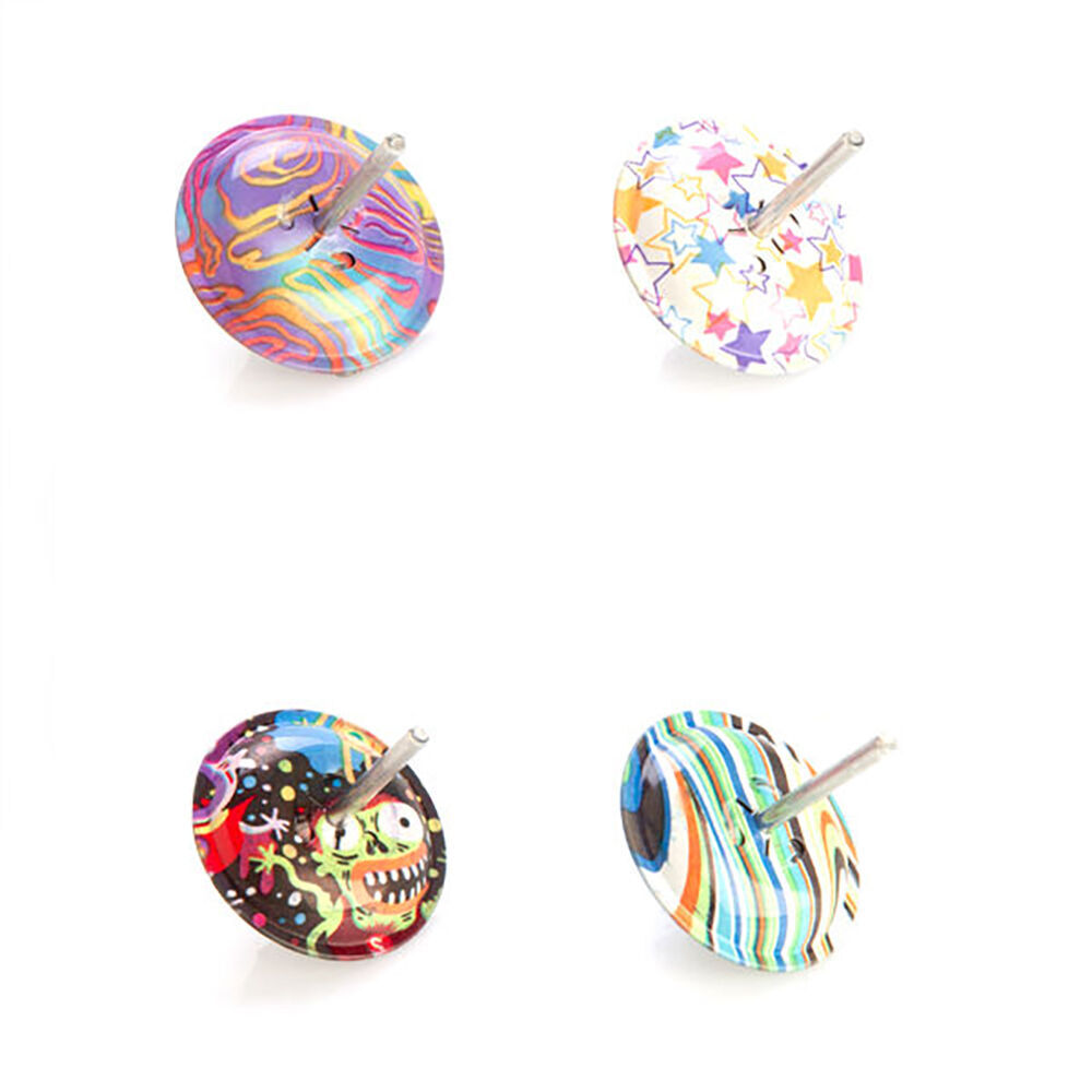 8PK MDI Metal Hopping Spinning Top Classic Retro Desk Toy 3.6x5.6cm