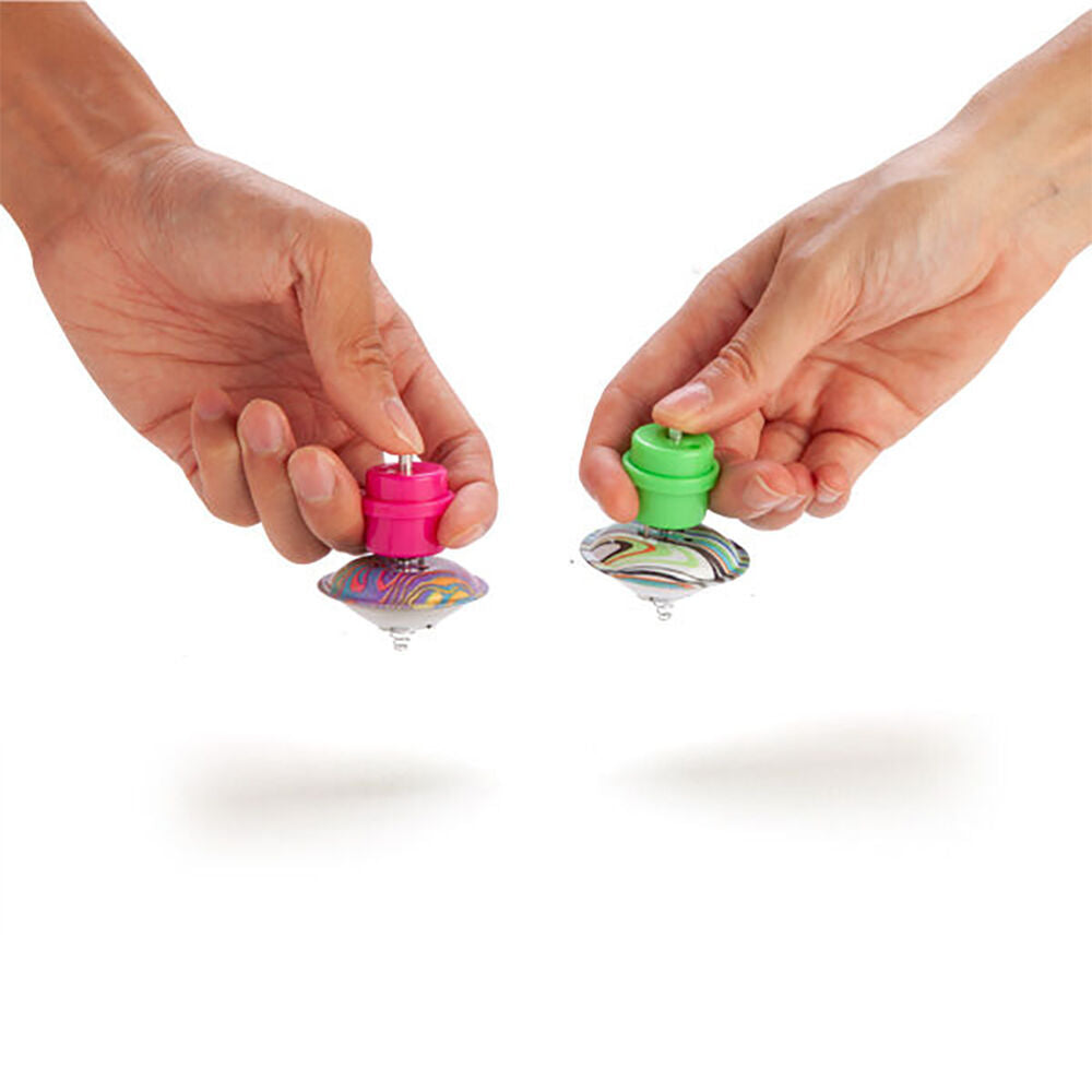 8PK MDI Metal Hopping Spinning Top Classic Retro Desk Toy 3.6x5.6cm
