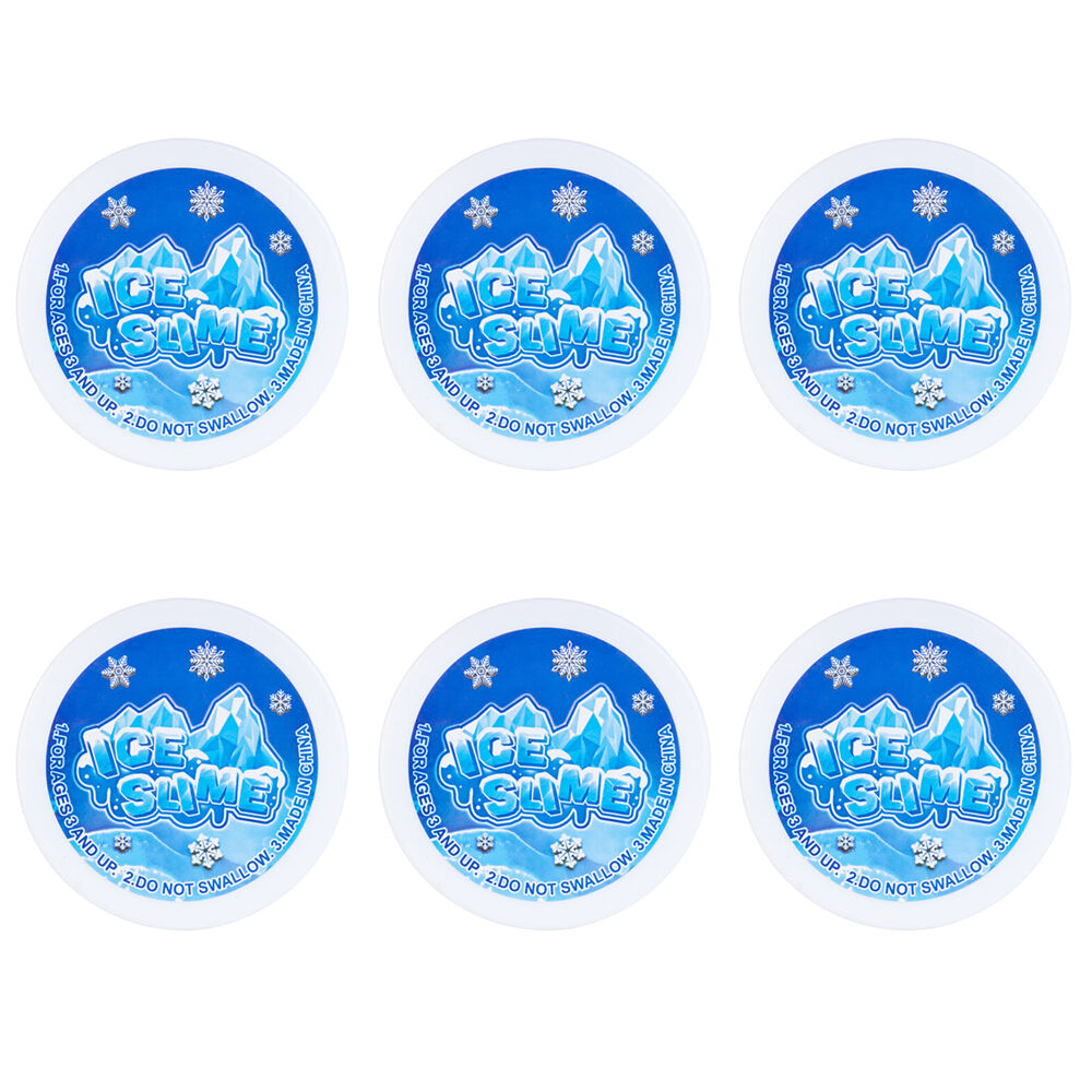 6PK MDI Ice Slime Stress Reliever Sensory Kids Toy Snowy White