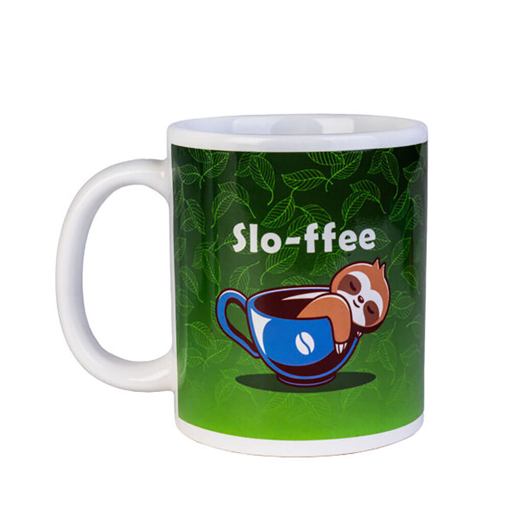 3PK Sloth Lounge Ceramic Coffee Mug Drinkware 115x95mm - Green