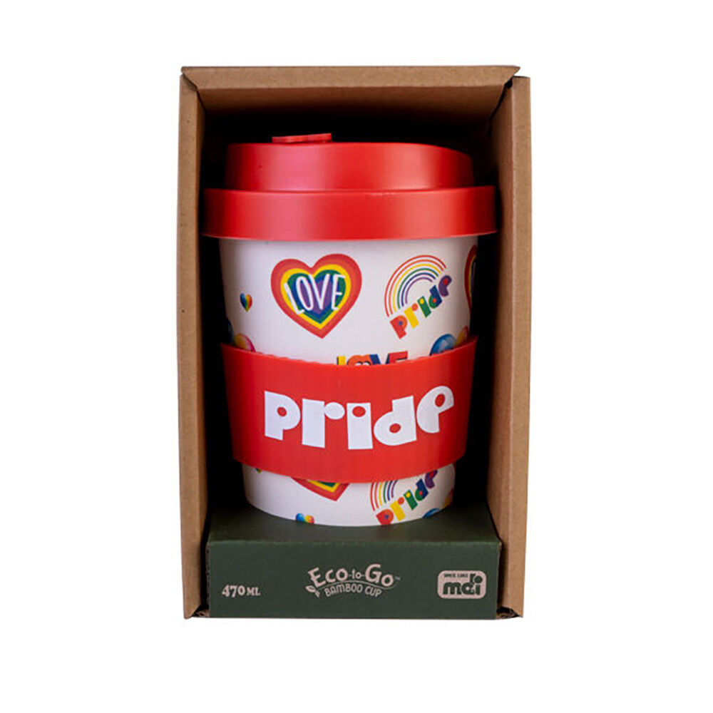 6PK Pride Eco-To-Go Bamboo 470ml Travel Cup 6.5x14.5cm Rainbow Pride