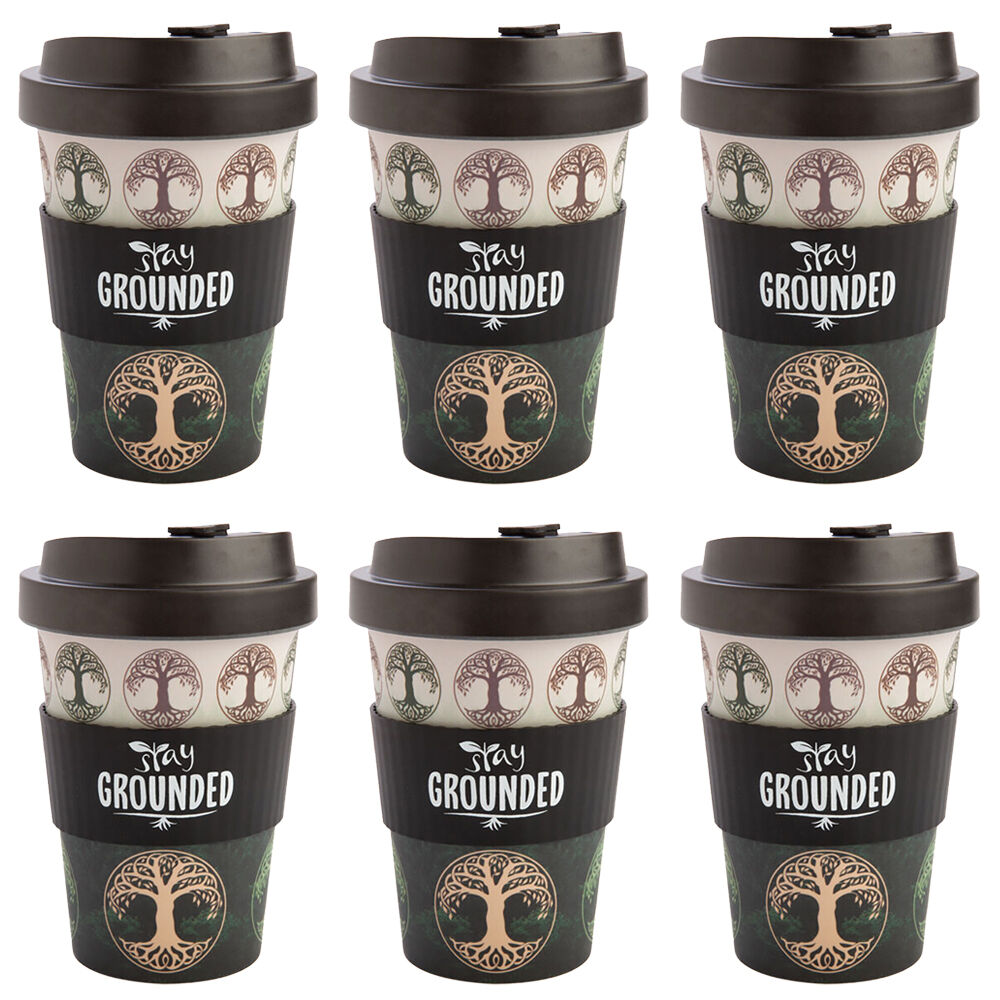 6PK Eco-To-Go Bamboo 470ml Travel Cup 6.5x14.5cm Tree of Life