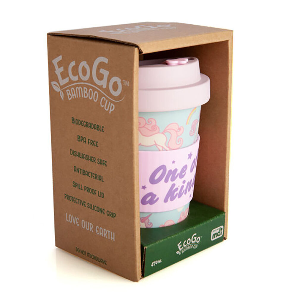 2PK Unicorn Kingdom Eco-To-Go Bamboo 470ml Travel Cup 6.5x14.5cm Unicorn