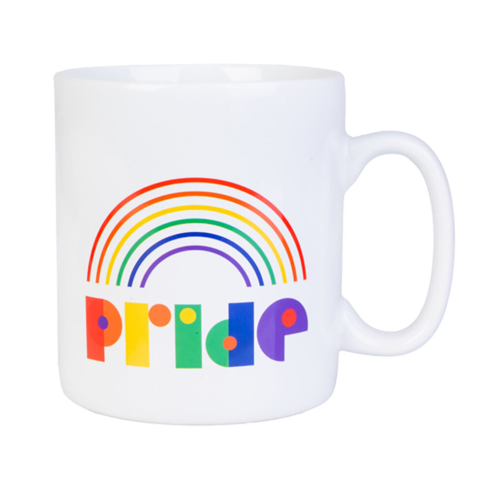 Pride Giant Mug Rainbow Pride Drinkware Oversized Coffee Mug White