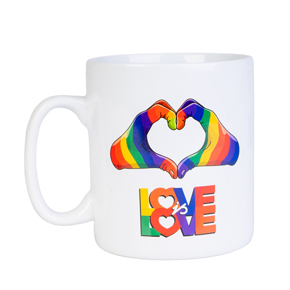Pride Giant Mug Rainbow Pride Drinkware Oversized Coffee Mug White