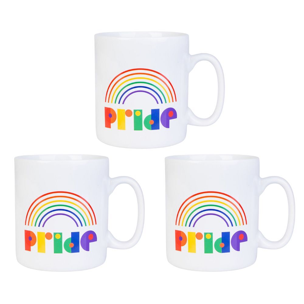2PK Pride Giant Mug Rainbow Pride Drinkware Oversized Coffee Mug White