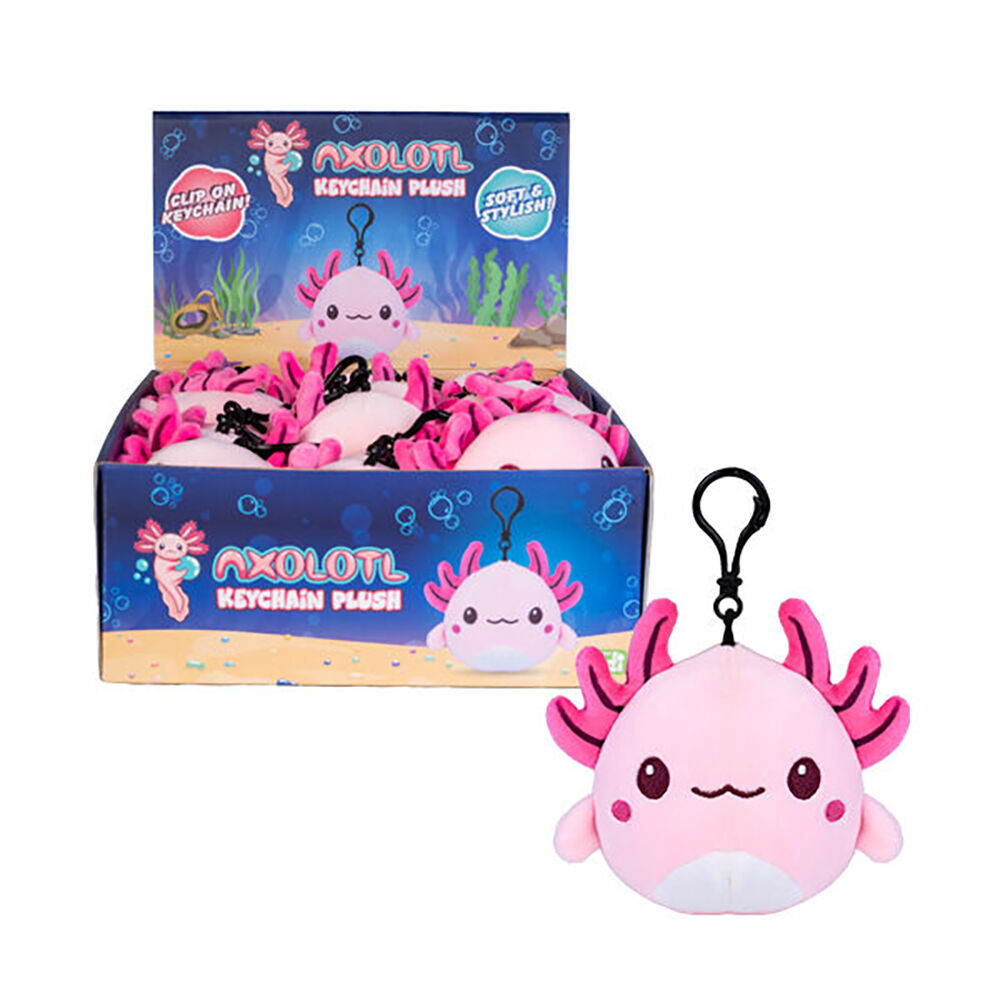 4PK Axolotl Keychain Plush Soft Cute Animal Bag Charm Toy 10x10cm