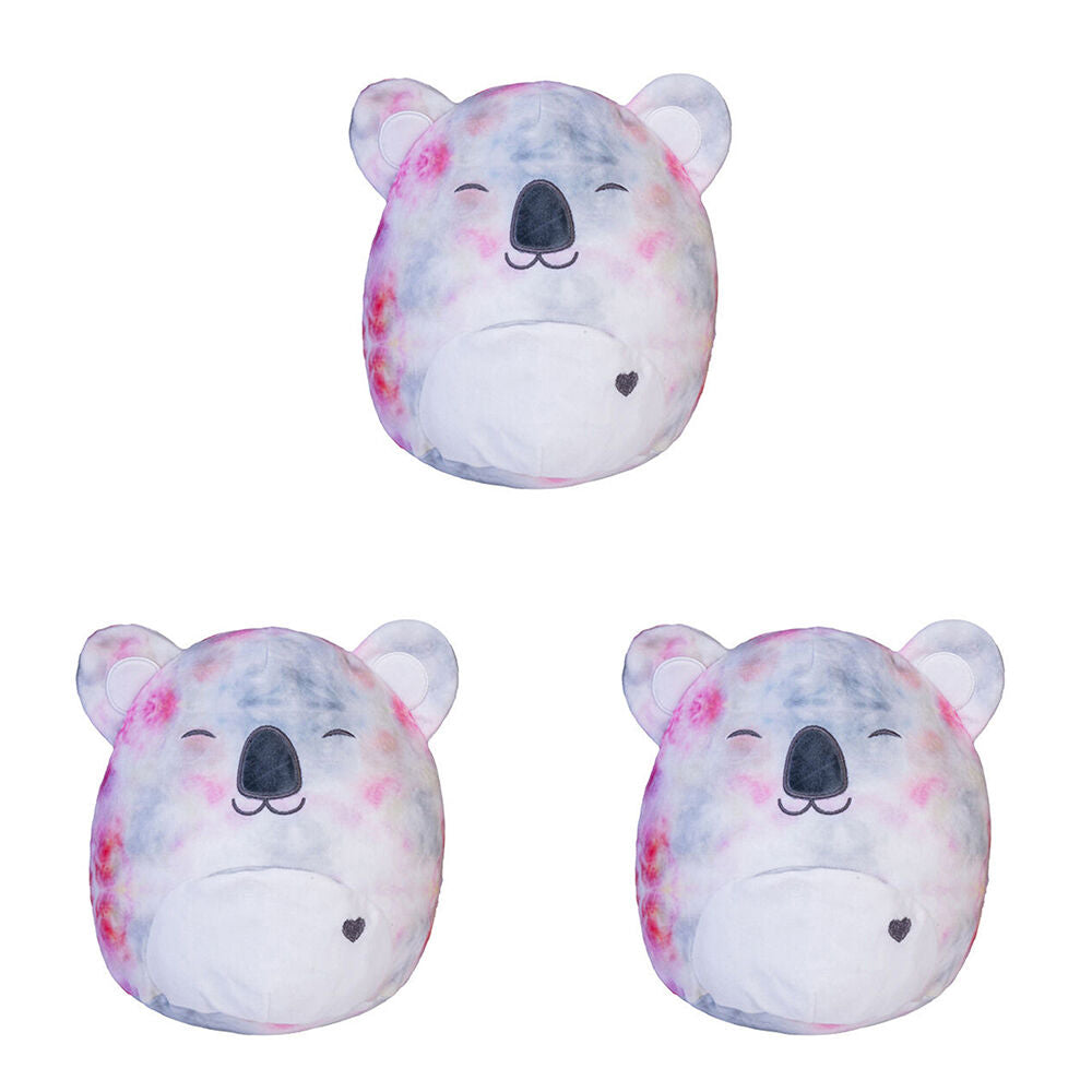 3PK Smooshos Pal Squishy Velour Plushie Kids Toy 22x16x22cm Tie Dye Koala V2