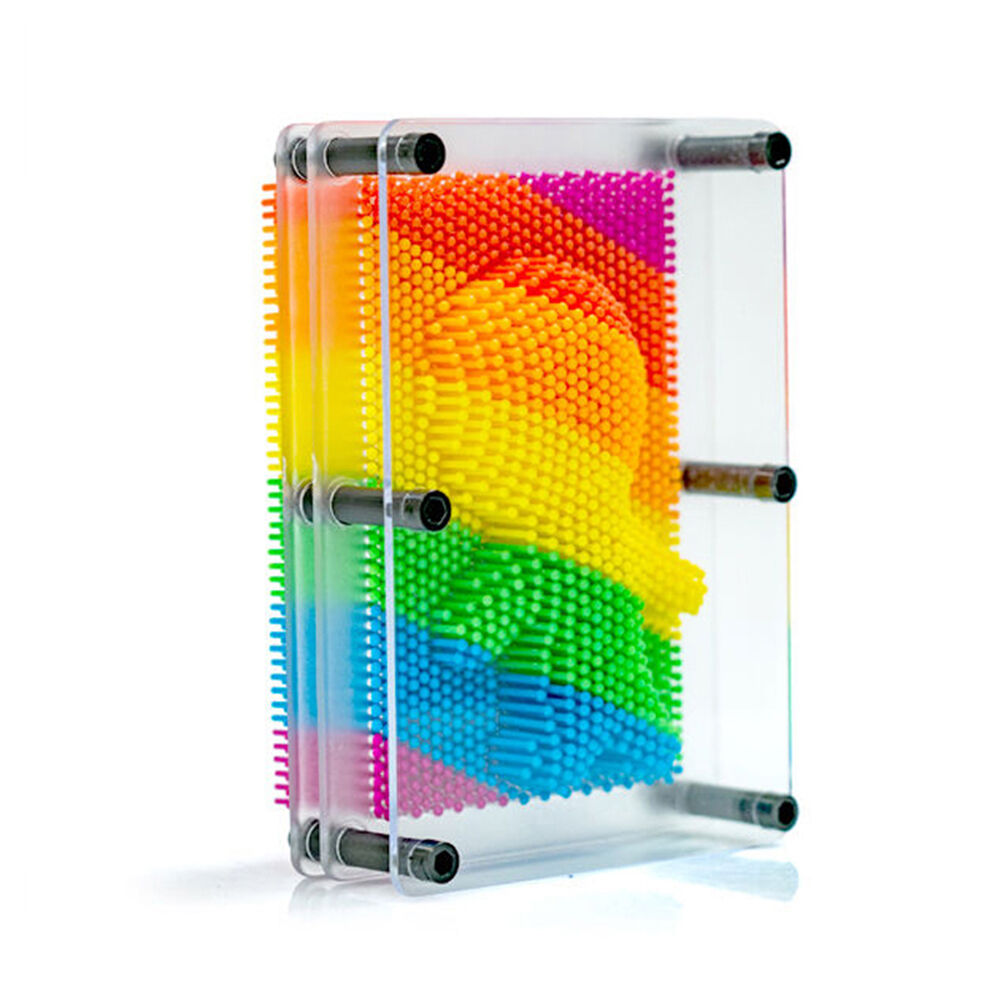 2PK MDI Bright Rainbow 3D Push Pin Art Kids Desktop Toy 12.5x5.5x17.8cm
