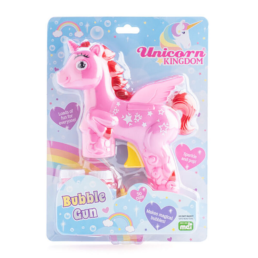 2PK Unicorn Kingdom Bubble Maker Gun Kids Outdoor Play Toy - Pink Unicorn