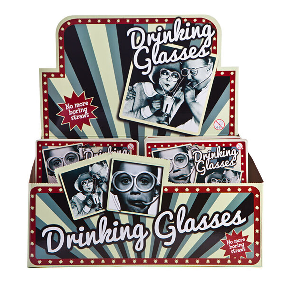 6PK MDI Drinking Glasses Novelty Straw Party Accessory 13x9cm Assorted