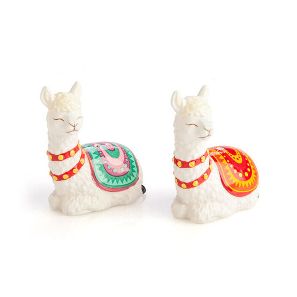 2x 2pc Flavour Mates Salt & Pepper Shaker Set 7x4x8cm South American Alpacas
