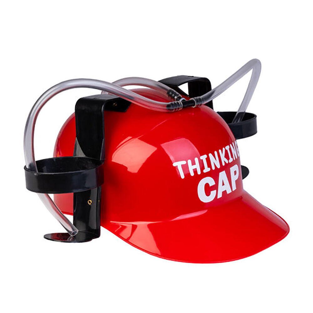 2PK MDI Drinking Hat Beer Helmet Thinking Cap 31x27cm - Red
