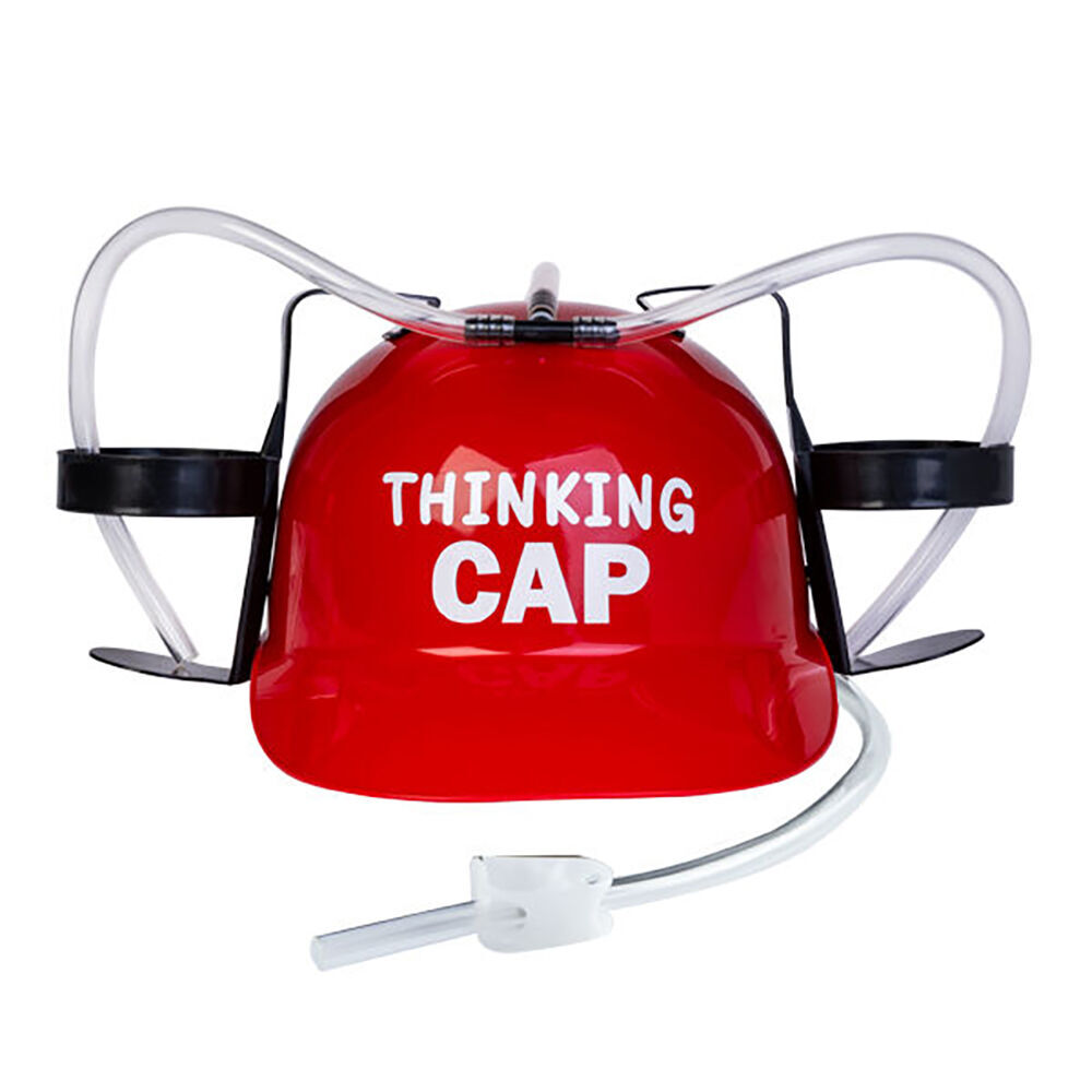 2PK MDI Drinking Hat Beer Helmet Thinking Cap 31x27cm - Red