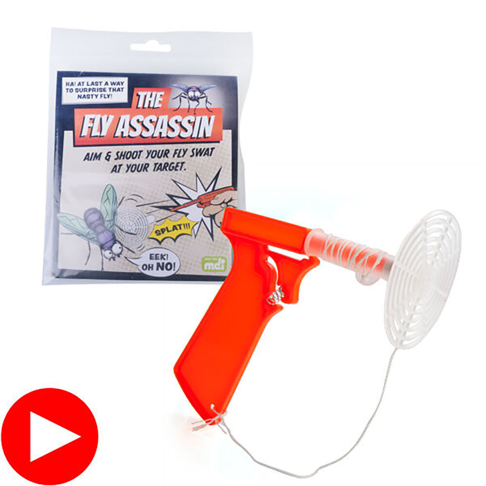 6PK MDI The Fly Assassin Fly Swatter Gun 12.5x11.5cm - Red