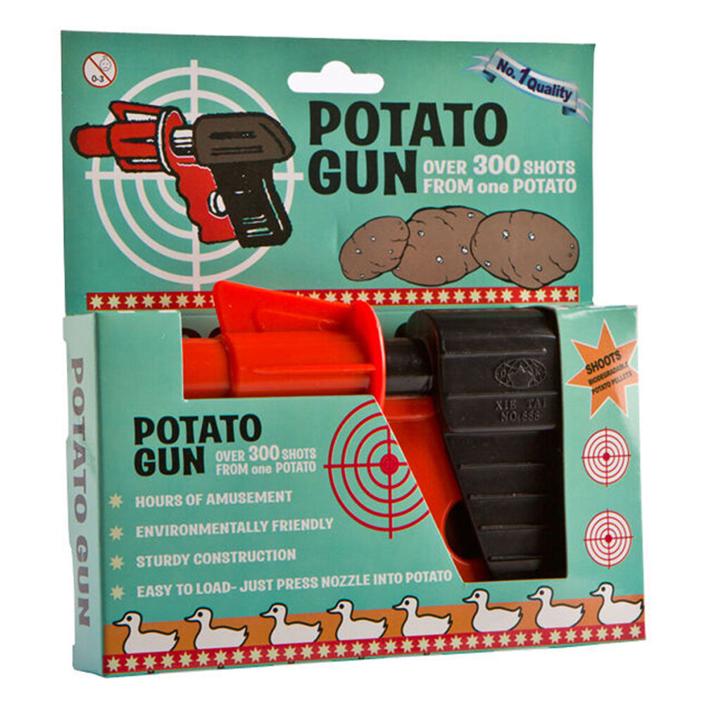 6PK MDI Classic Sturdy Potato Spud Shooter Gun Toy 17x2.5x10.5cm Black/Red