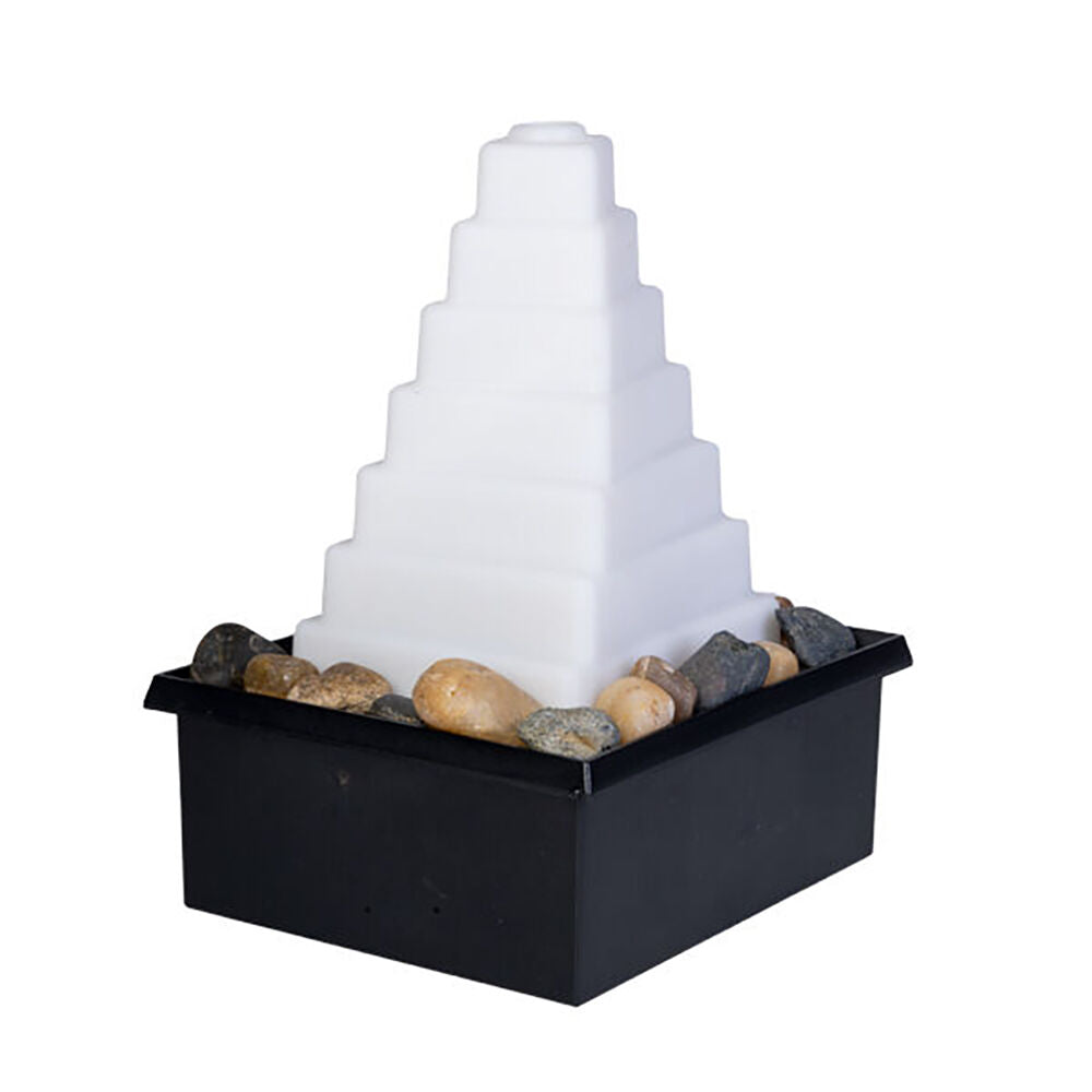 MDI LED Fountain Pyramid Rocks Tabletop Water Light Decor 11.4x15.3cm
