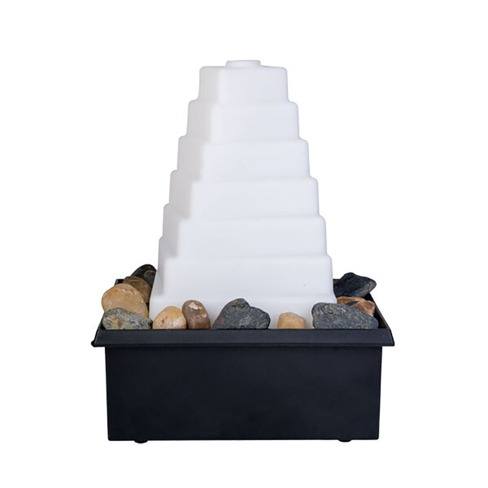 MDI LED Fountain Pyramid Rocks Tabletop Water Light Decor 11.4x15.3cm