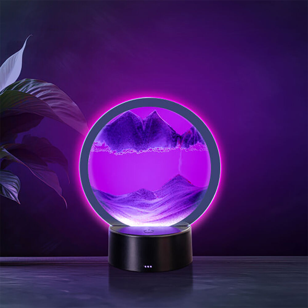 Art + Tech LED Sand Art Motion Display Relaxing Desk Decor 16x19cm - Purple