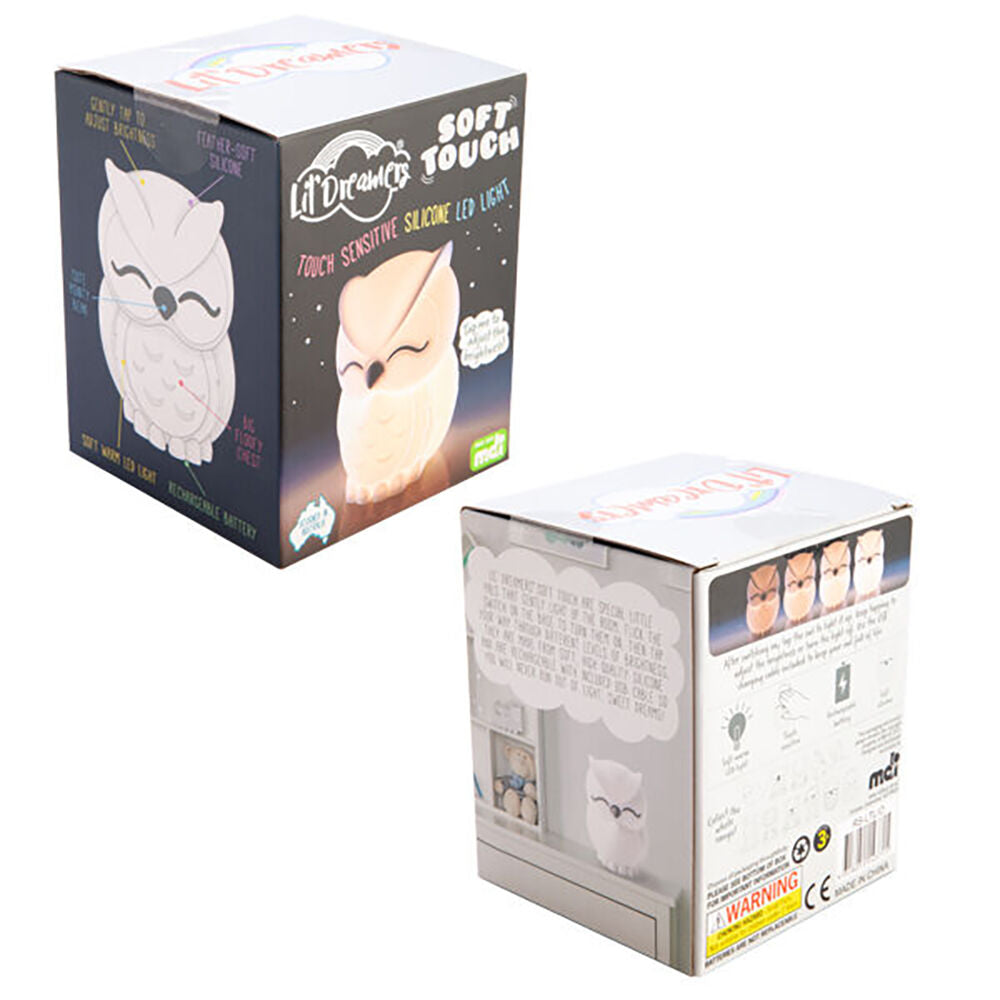 Lil Dreamers Silicone Touch Led Lamp Light Kids Bedroom Decor White - Owl