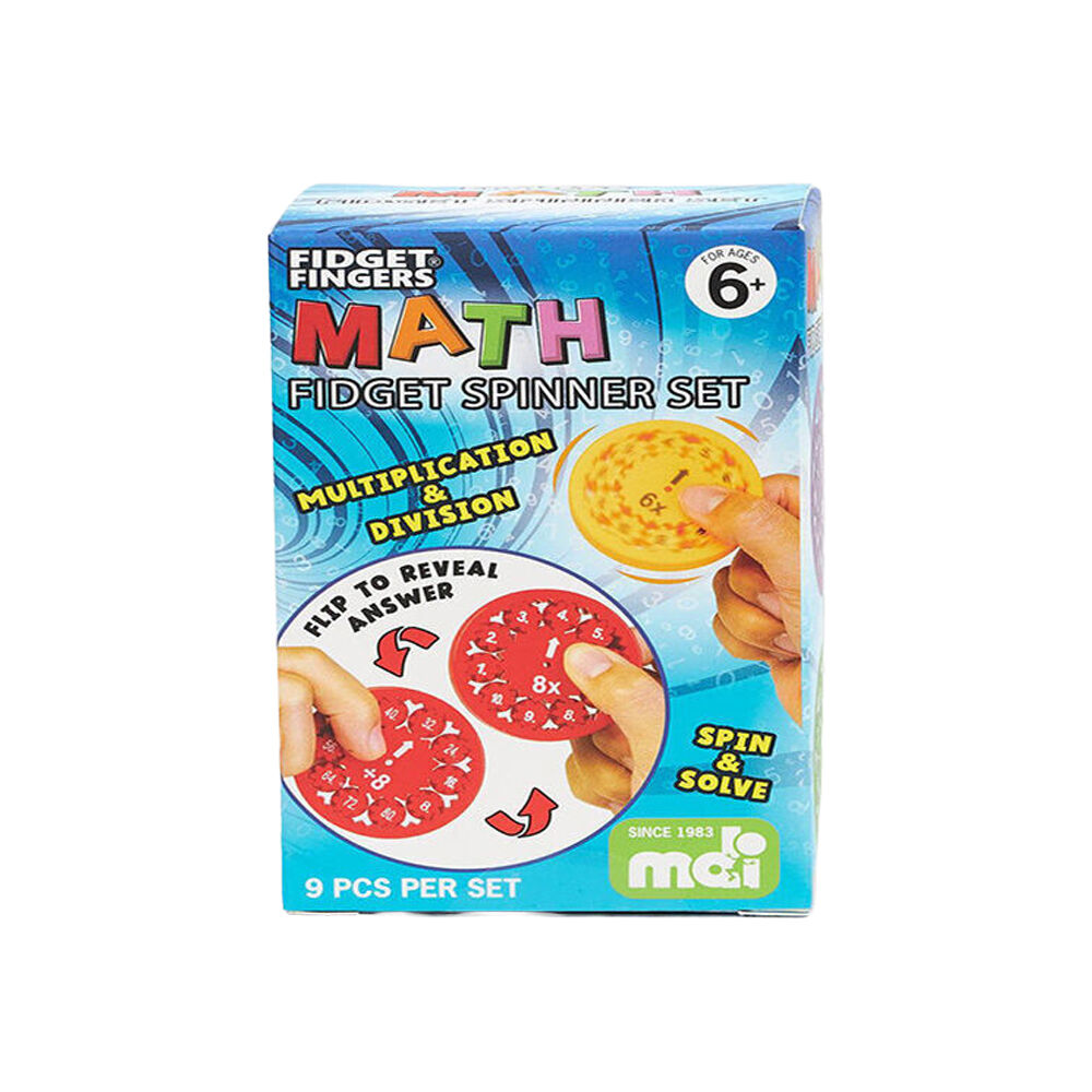 MDI Math Fidget Spinner Set Educational Sensory Toy Kids 5.5x5.5cm Assorted