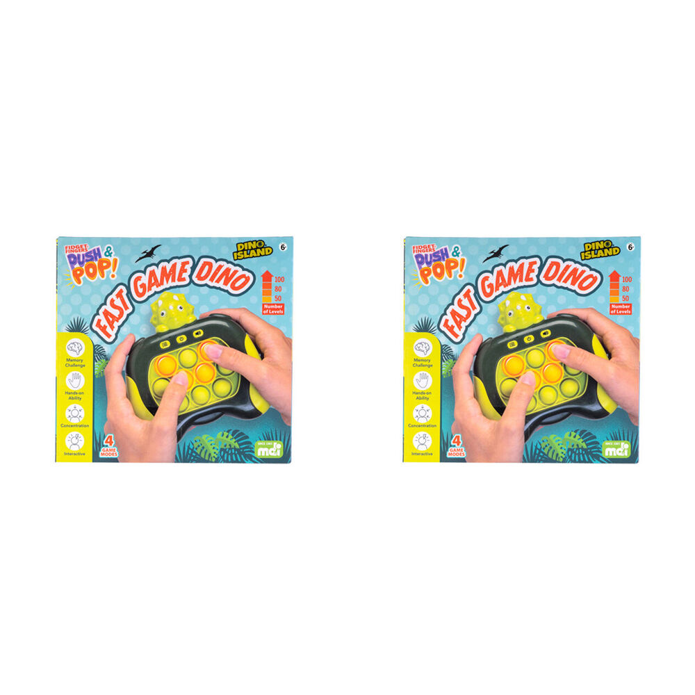 2PK MDI Dino Island Push & Pop Game Handheld Kids Sensory Toy 13x5.8x14cm