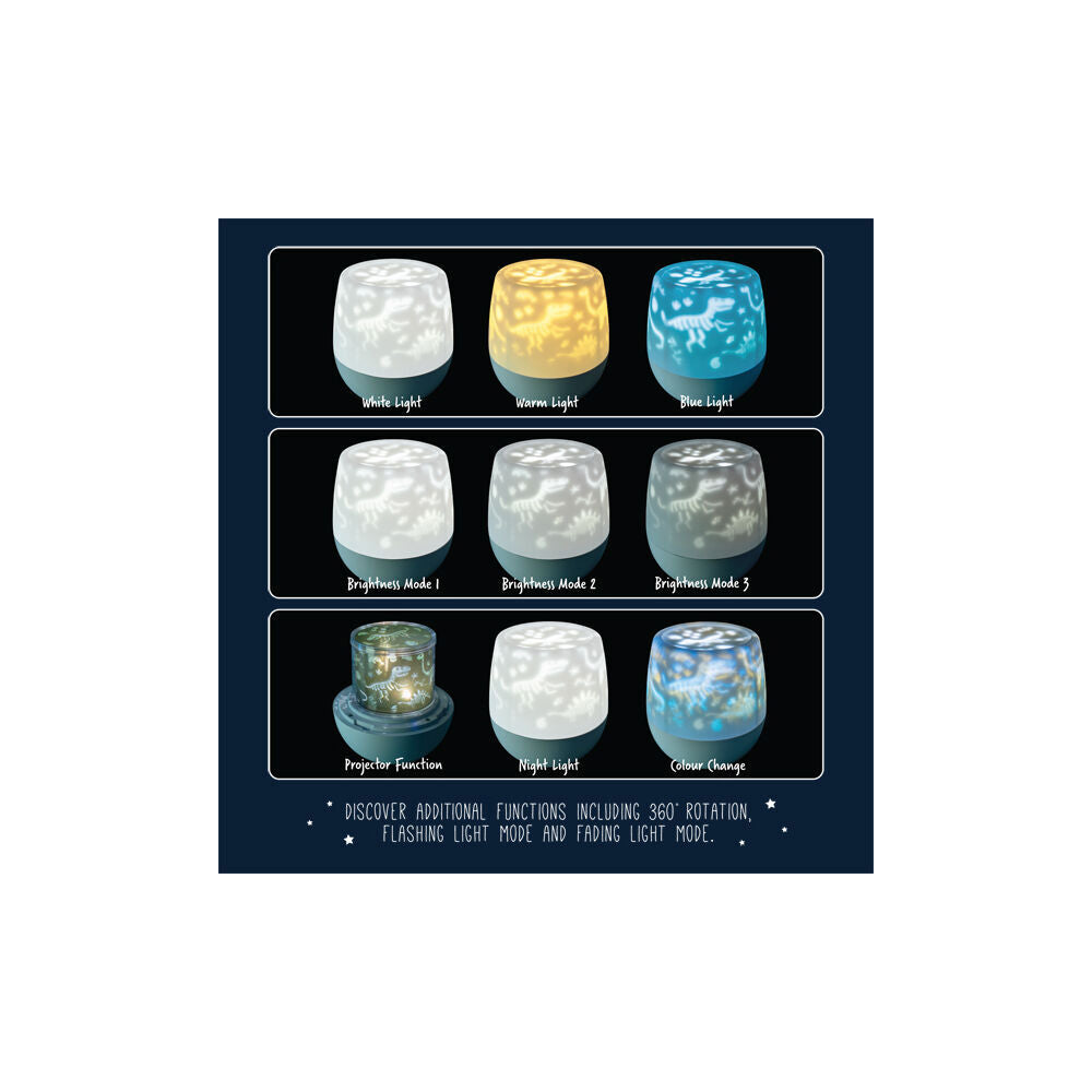 Lil Dreamers Glowing Rotating LED Projector Dinosaurs 12.9x12.9x12.9cm