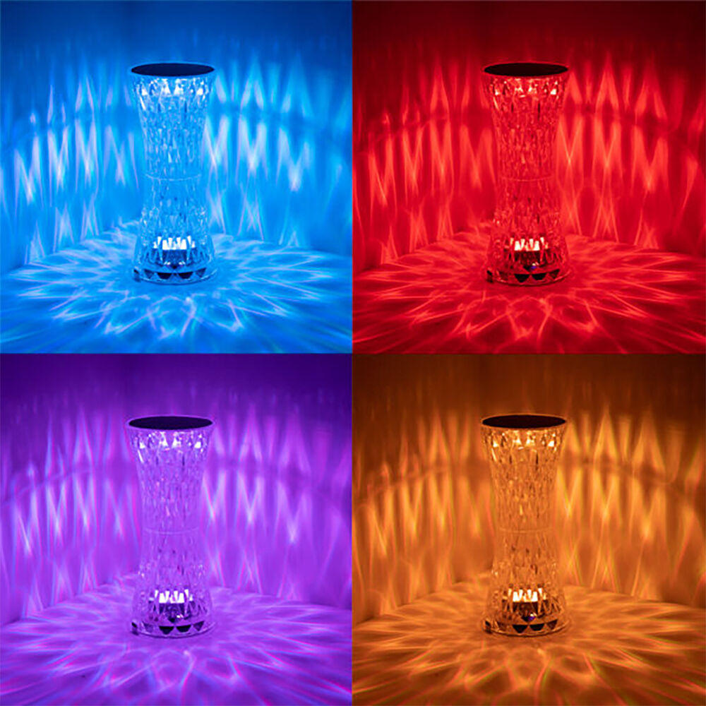 Art + Tech Sparkling Crystal Lamp 16-Colours Touch Control LED Night Light