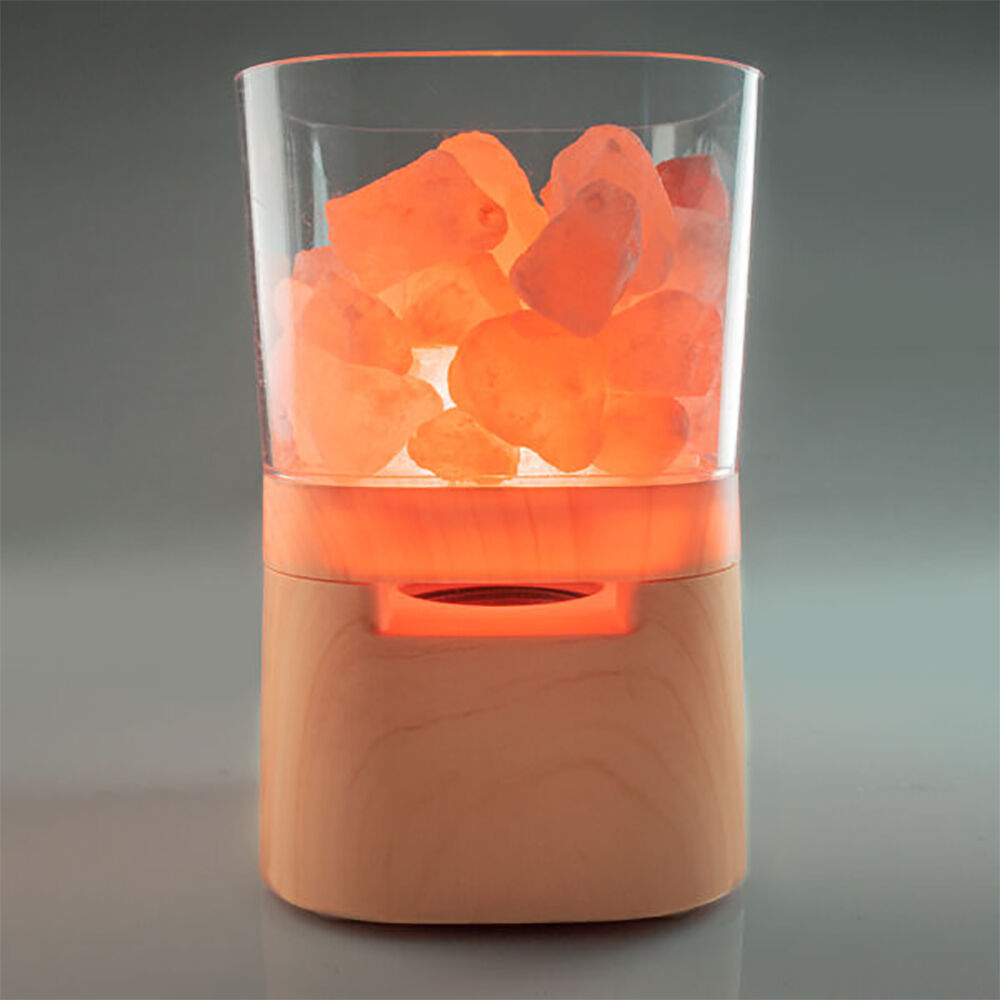 Art + Tech Speaker & Lamp Himalayan Salt Wireless Bluetooth LED Night Light