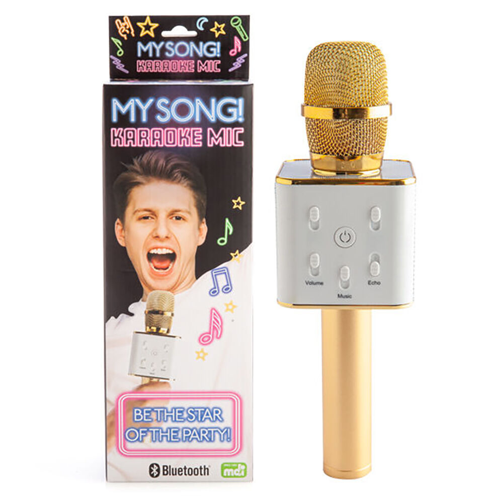 Art + Tech Wireless Bluetooth Karaoke Microphone Rechargeable Gold