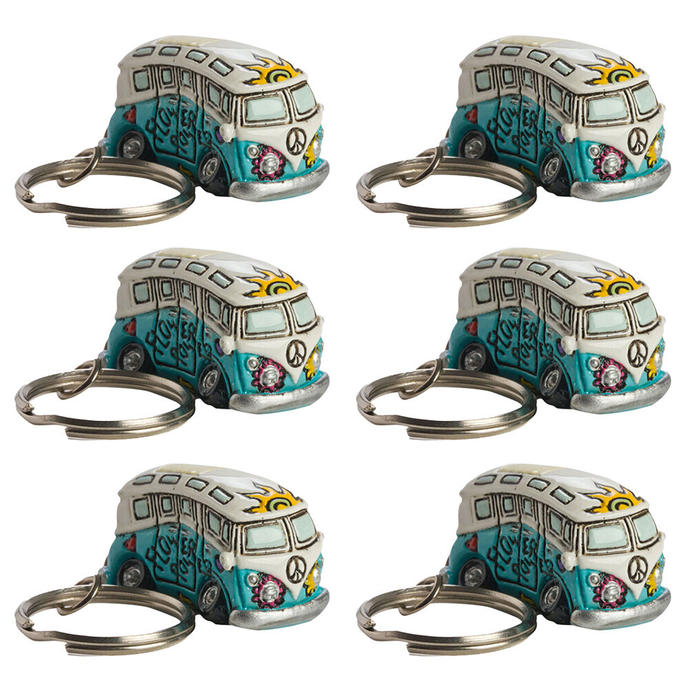 6PK MDI Combi Retro/Vintage Mini Bus Keyring Women's Accessory