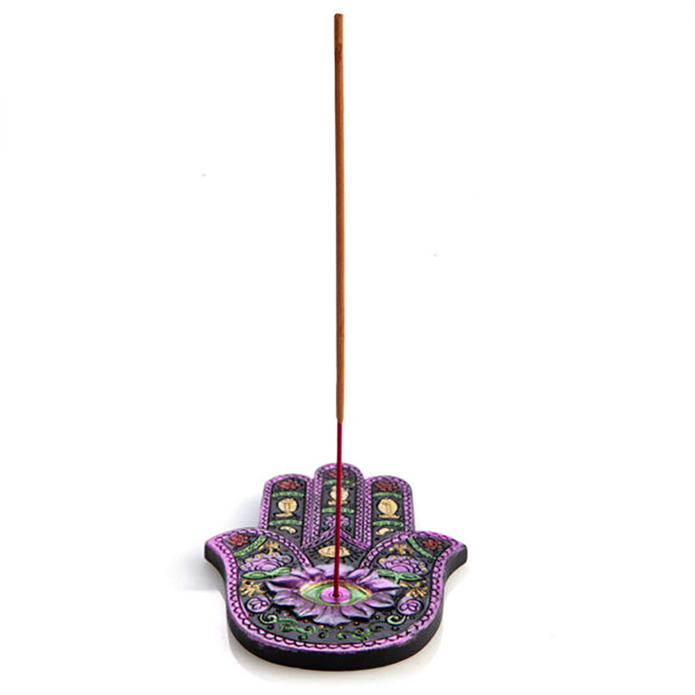 2PK MDI Flat Incense Burner/Incense Stick Holder Hamsa 13x2.5cm