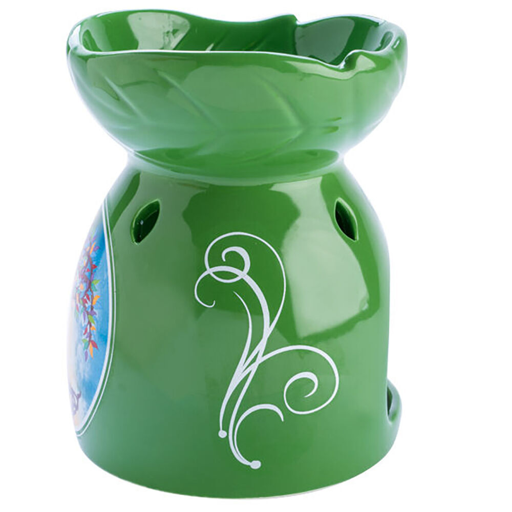 3PK Wild Scents Oil Burner Tree of Life Wax Melts Candle Holder 12.2x14cm Green