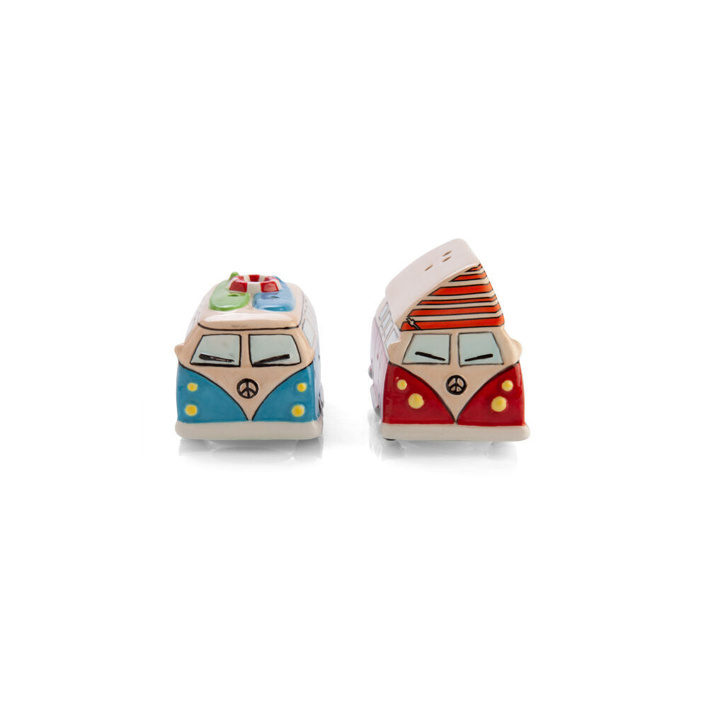2x 2pc Flavour Mates 3D Salt & Pepper Spice Shaker Duo Set Blue/Red Combi Vans