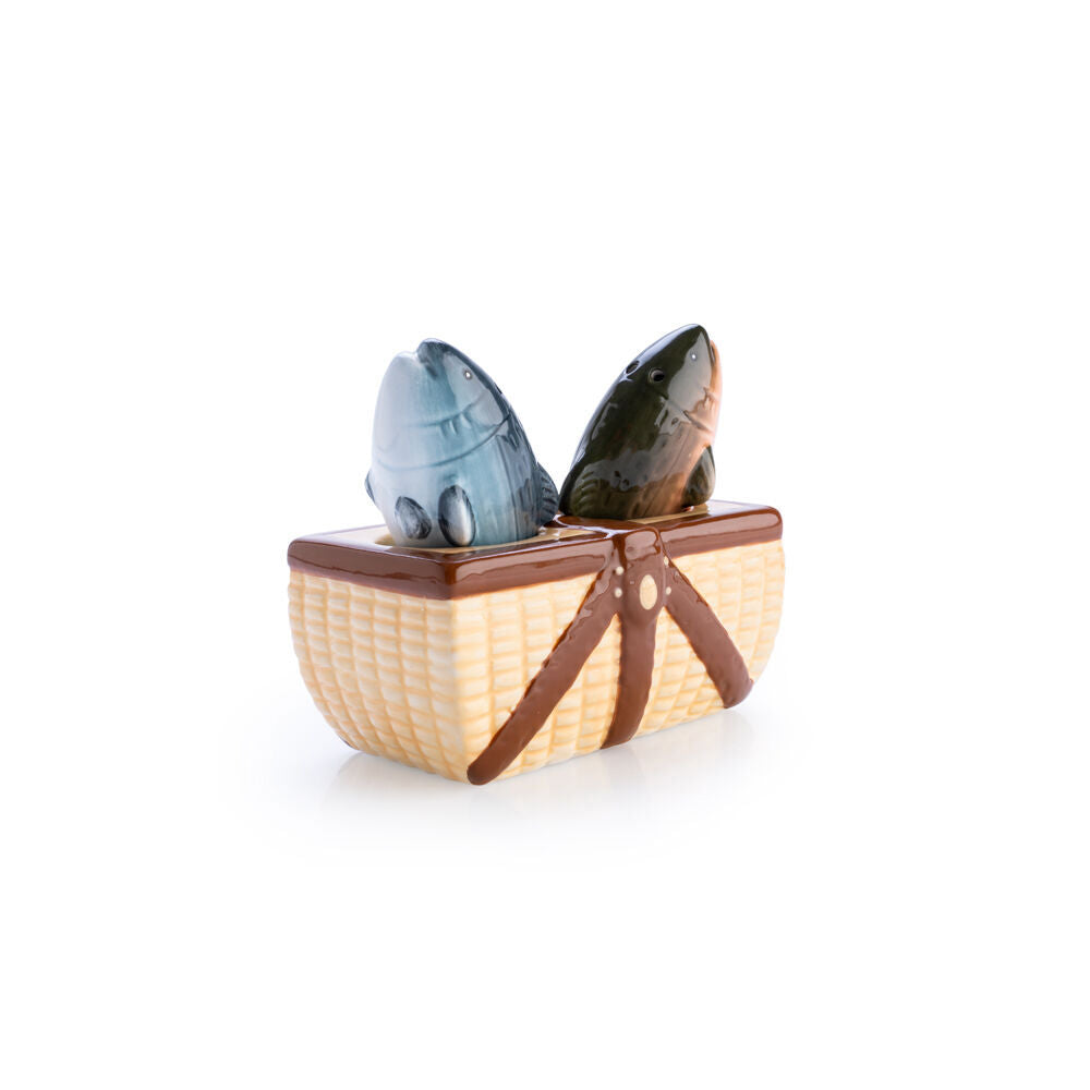 2x 2pc Flavour Mates Salt & Pepper Set 10.5x6x9.5cm Fishing Picnic Basket