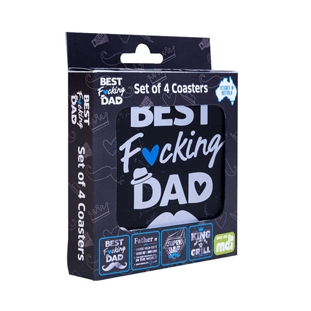 3x 4pc MDI Cork-Backed Drink Coasters Set Square Dad Father's Day