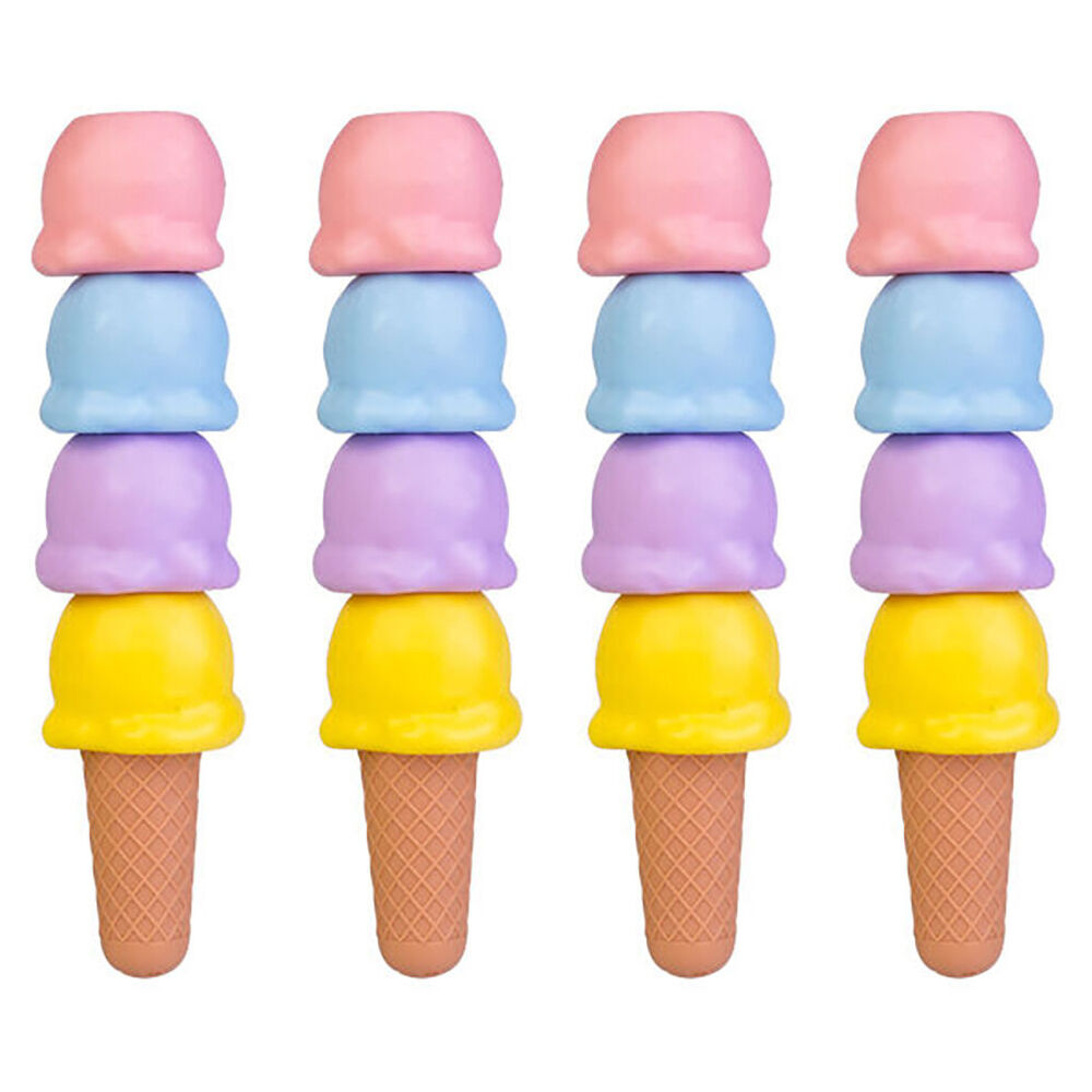 4PK MDI Stackable Coloring Highlighters Writing Stationery Ice Cream Assorted