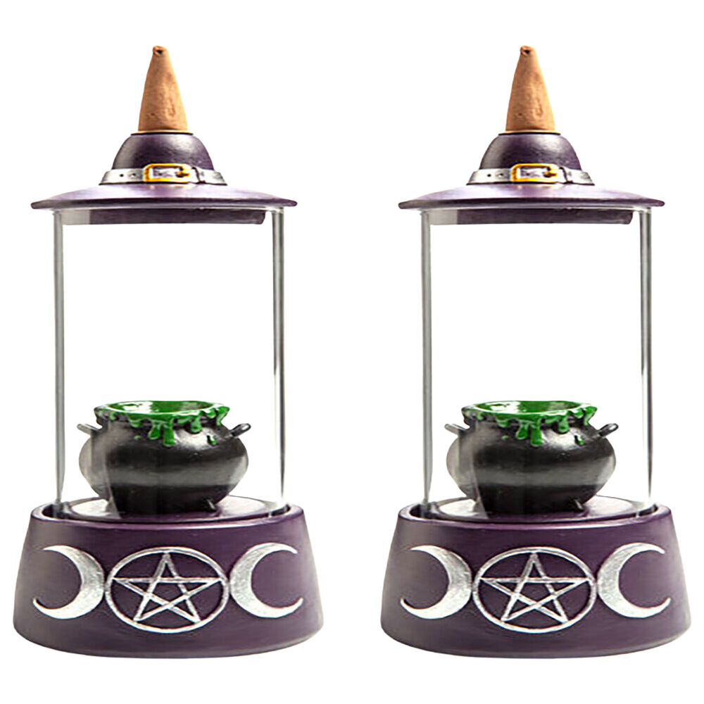 2PK MDI LED Backflow Incense Burner Cauldron Case Aromatherapy 10.3x23.5cm
