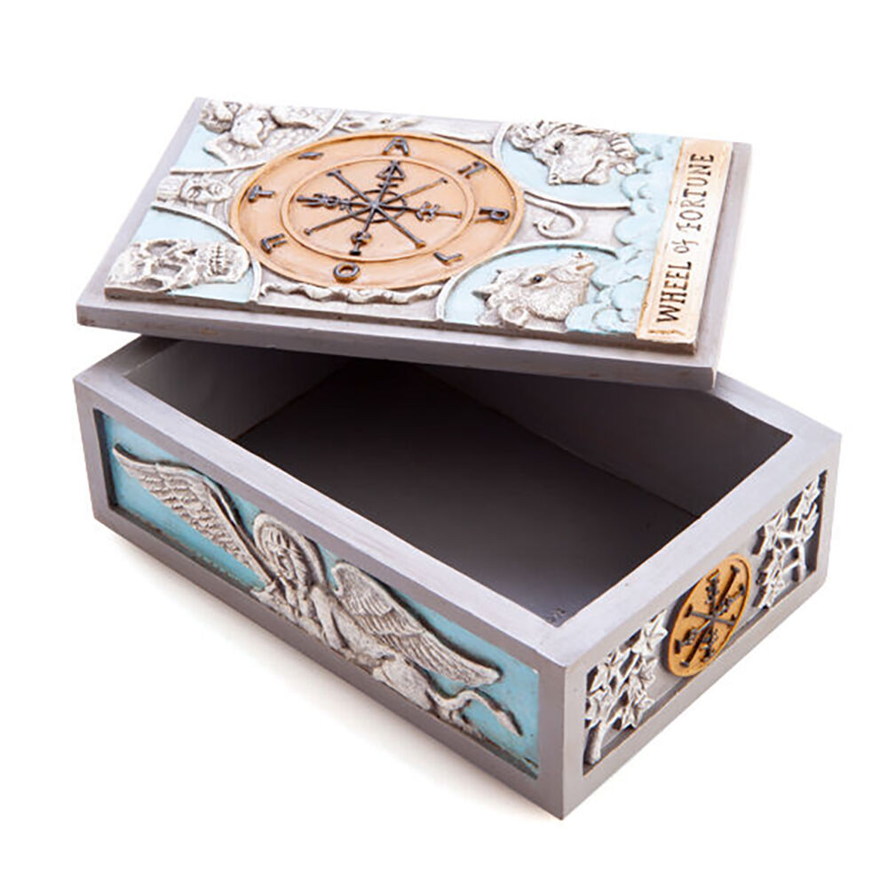 2PK Mystical Worlds Tarot Box Wheel of Fortune Jewellery Trinket Home Decor
