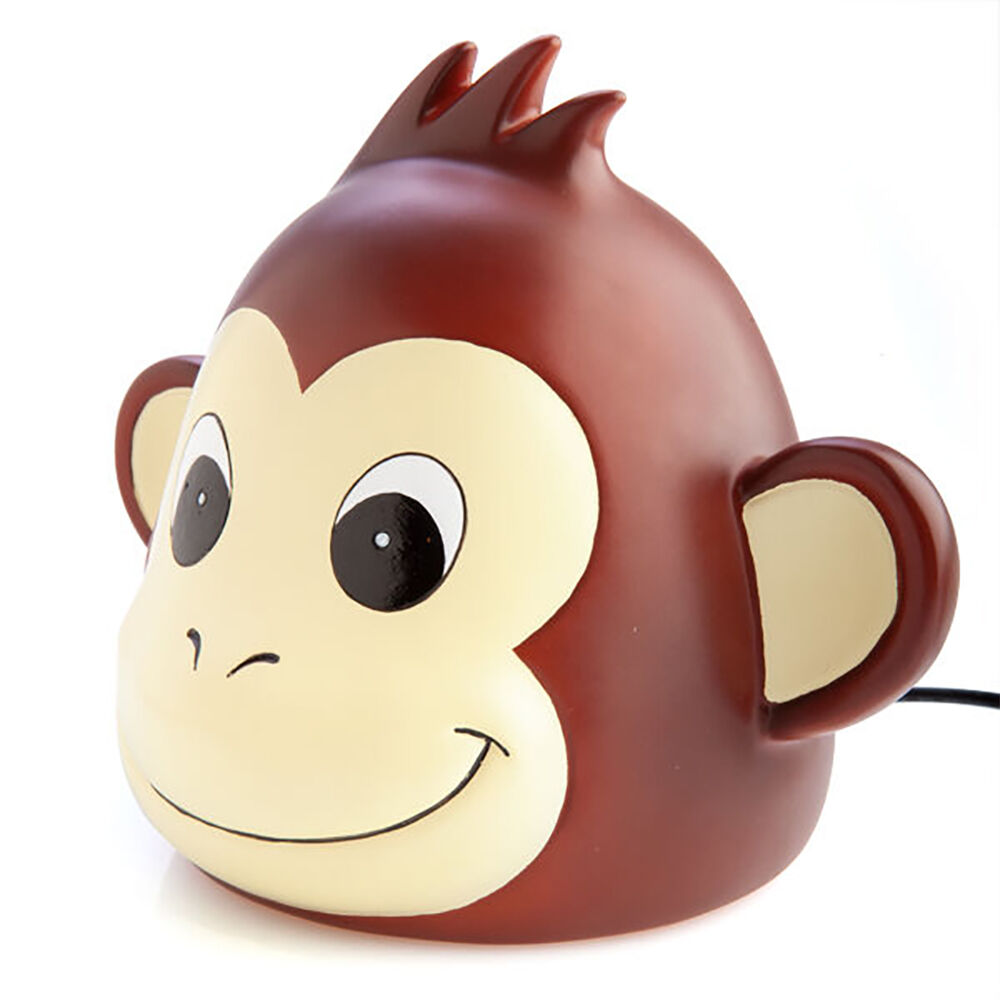 Smooshos Pal Table Lamp Children Night Light Bedroom Decor Brown Monkey