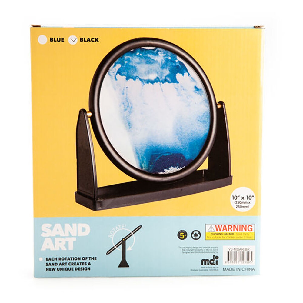 MDI Moving Sand Art Round Desk Home Decor 25x25cm - Blue