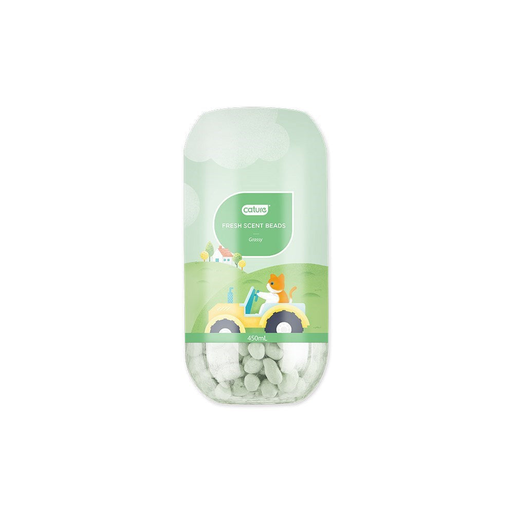 2x Cature 450ml Grassy Cat Litter Deodoriser Bead Pellets